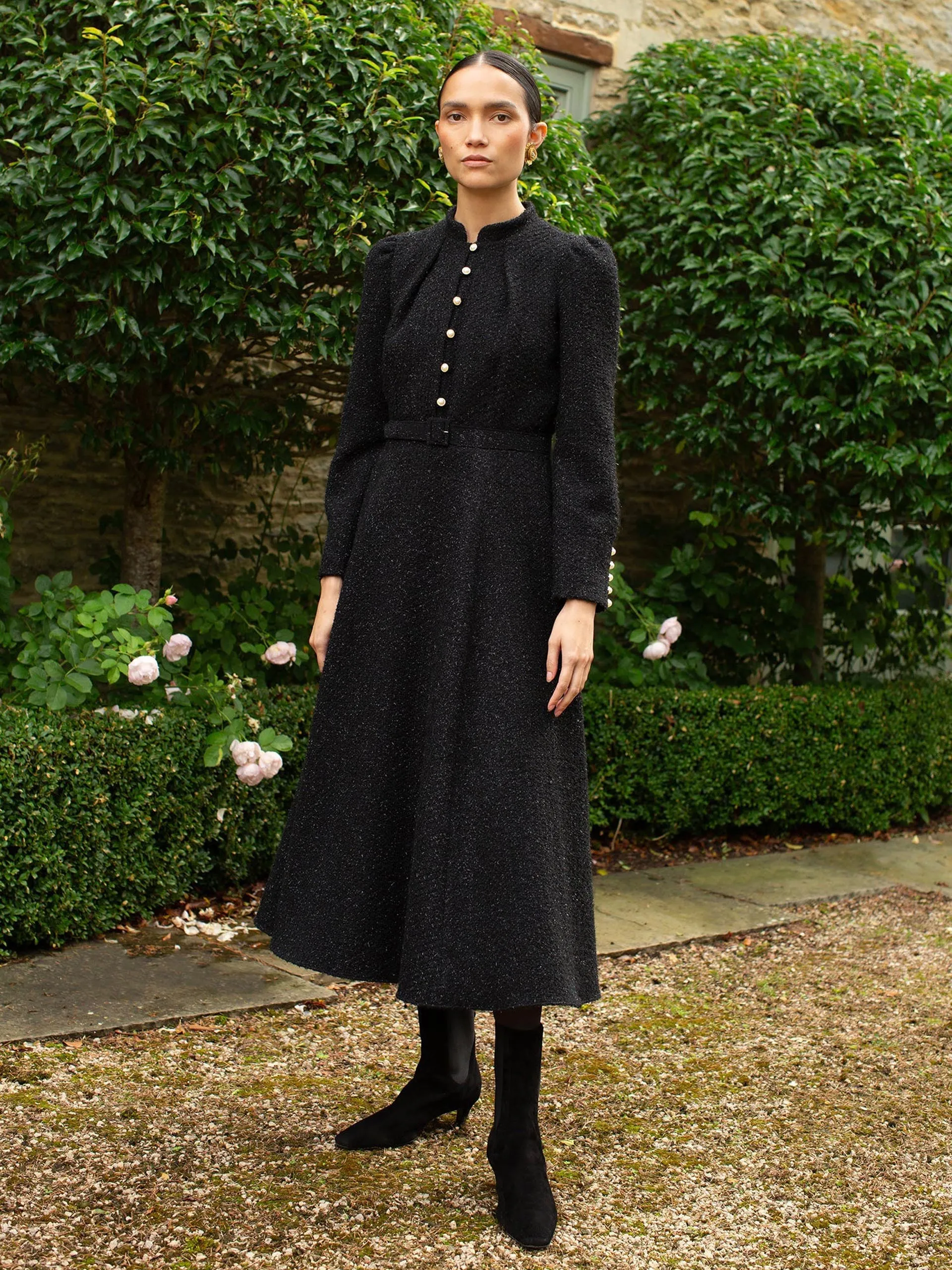 Ahana sparkle boucle dress
