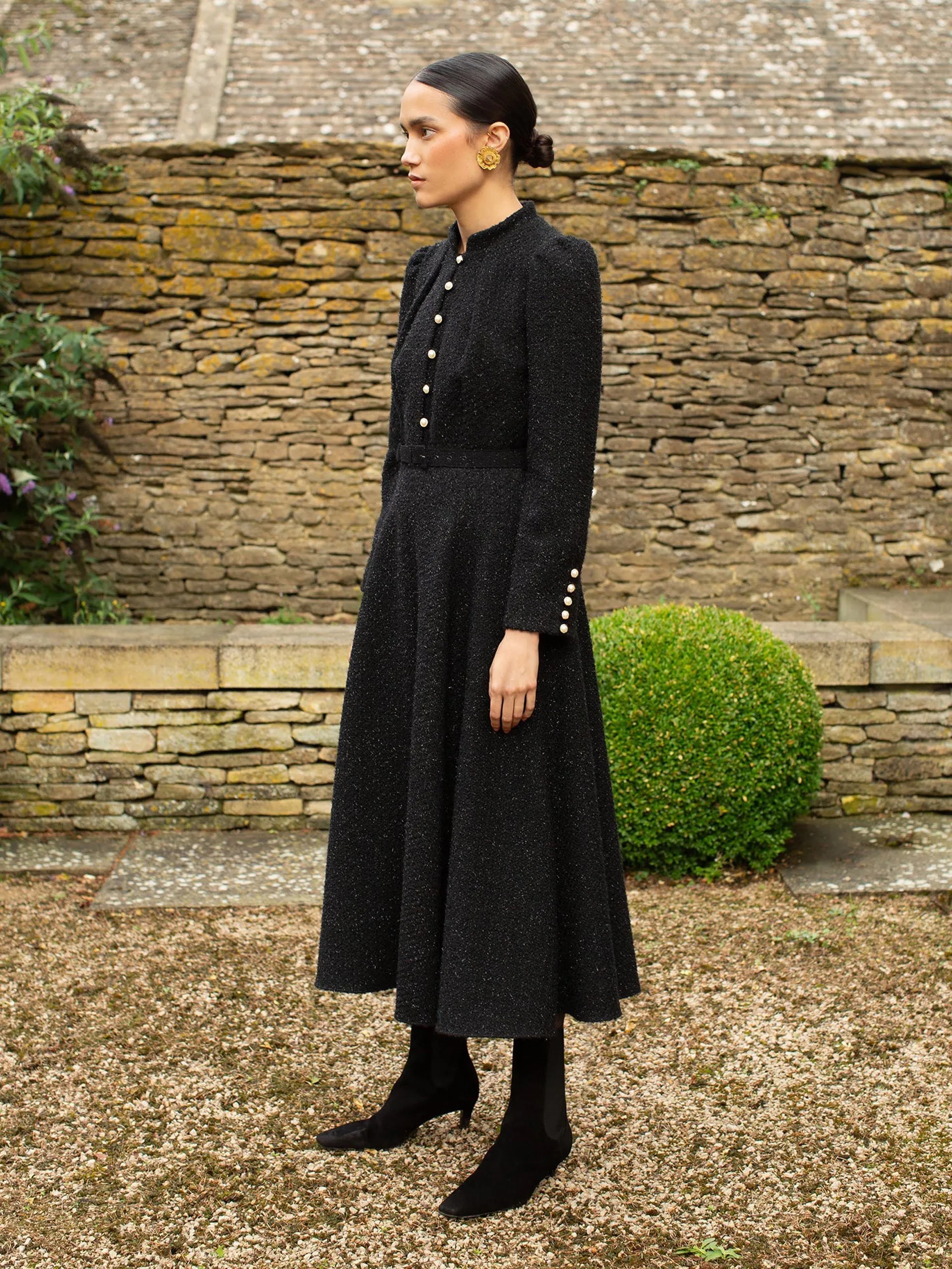 Ahana sparkle boucle dress