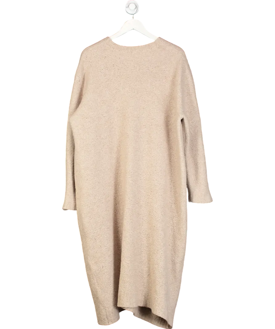 Aligne Beige Katrina Patch Pocket Boucle Jumper Dress UK L