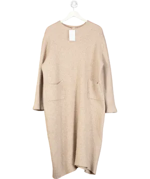 Aligne Beige Katrina Patch Pocket Boucle Jumper Dress UK L