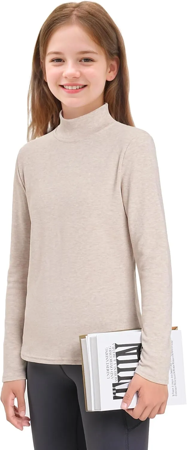 Auranso Boys Girls Long Sleeve Turtleneck Shirts Unisex Warm Solid Turtle Neck T-Shirts