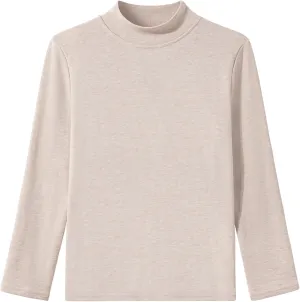 Auranso Boys Girls Long Sleeve Turtleneck Shirts Unisex Warm Solid Turtle Neck T-Shirts