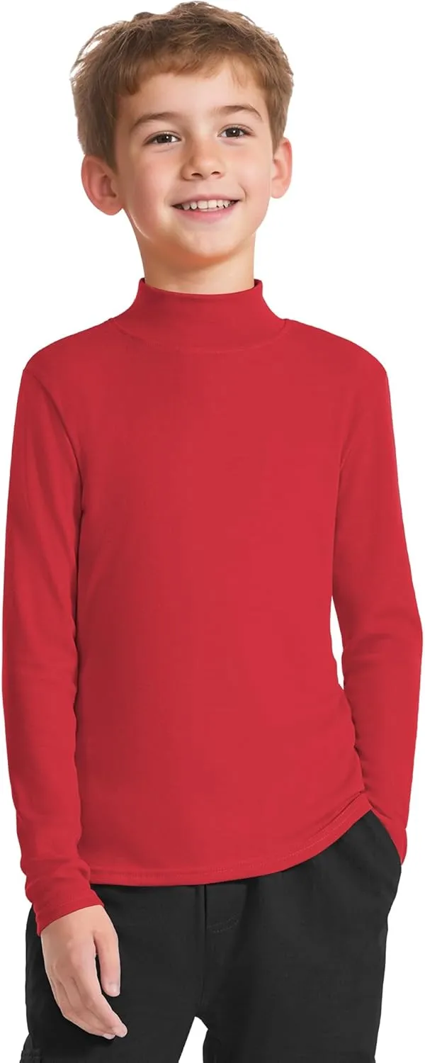 Auranso Boys Girls Long Sleeve Turtleneck Shirts Unisex Warm Solid Turtle Neck T-Shirts