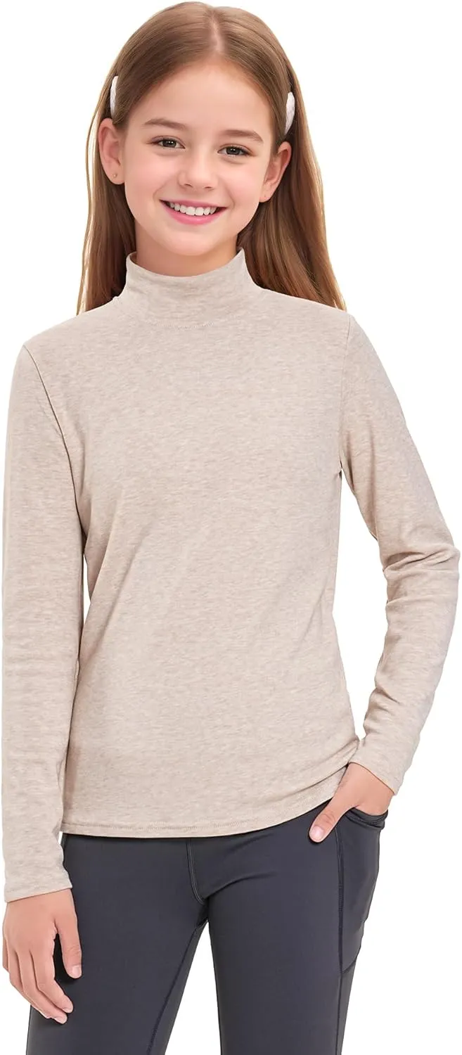 Auranso Boys Girls Long Sleeve Turtleneck Shirts Unisex Warm Solid Turtle Neck T-Shirts
