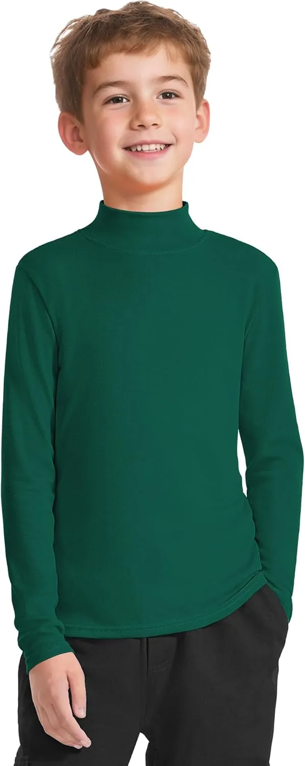Auranso Boys Girls Long Sleeve Turtleneck Shirts Unisex Warm Solid Turtle Neck T-Shirts