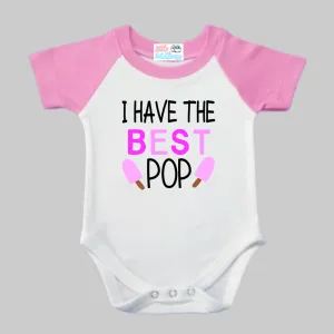 Best Pop Father's Day Raglan Pink Onesie