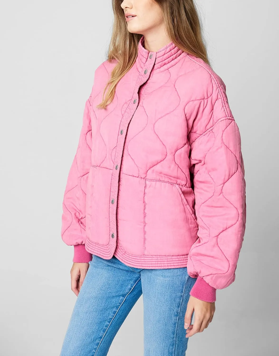 [BLANKNYC] Womens Luxury Clothing Tencel Drop Shoulder Quilted Jacket