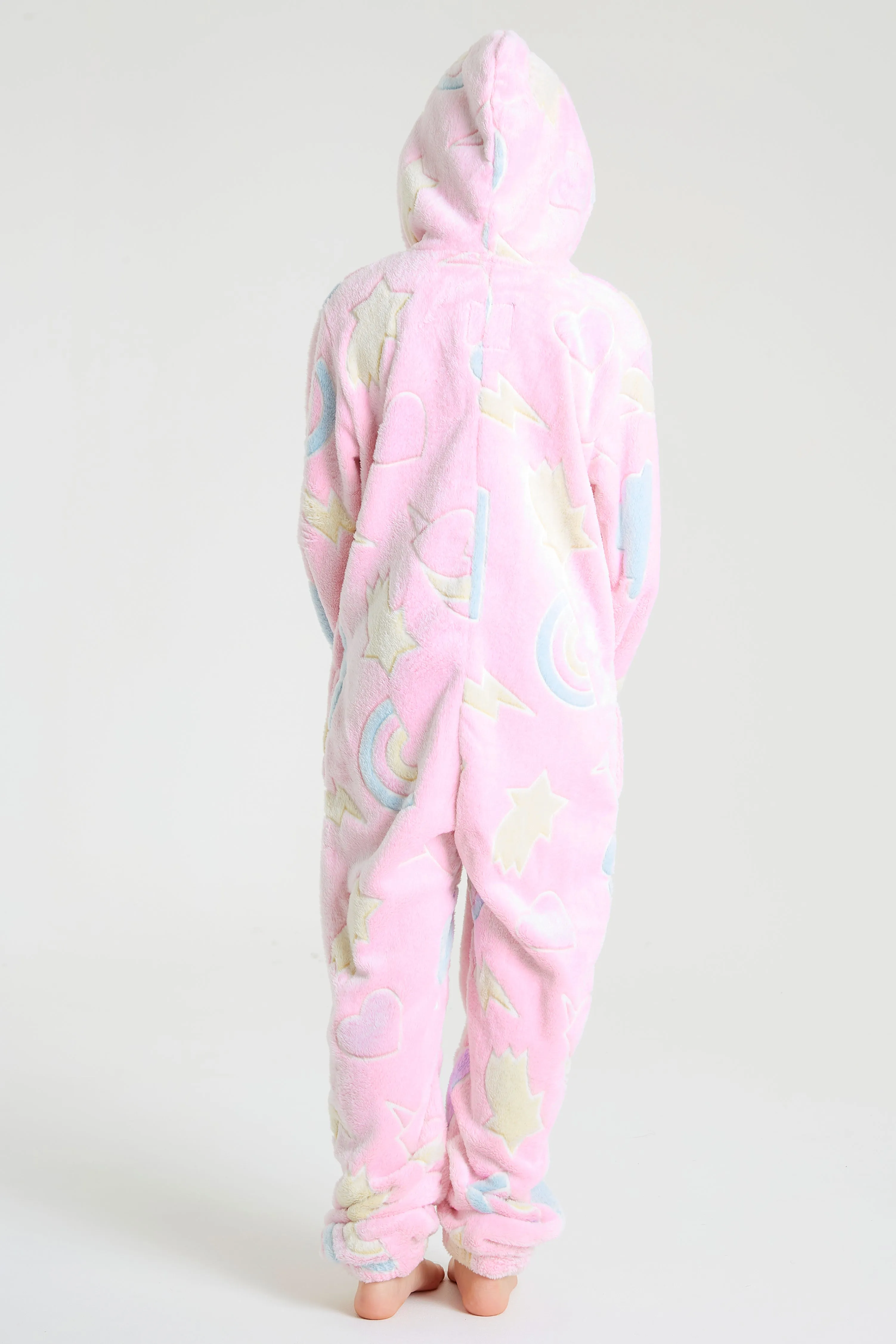 CityComfort Glow in The Dark Onesie Kids Onesies for Girls Rainbow Unicorn Pyjamas