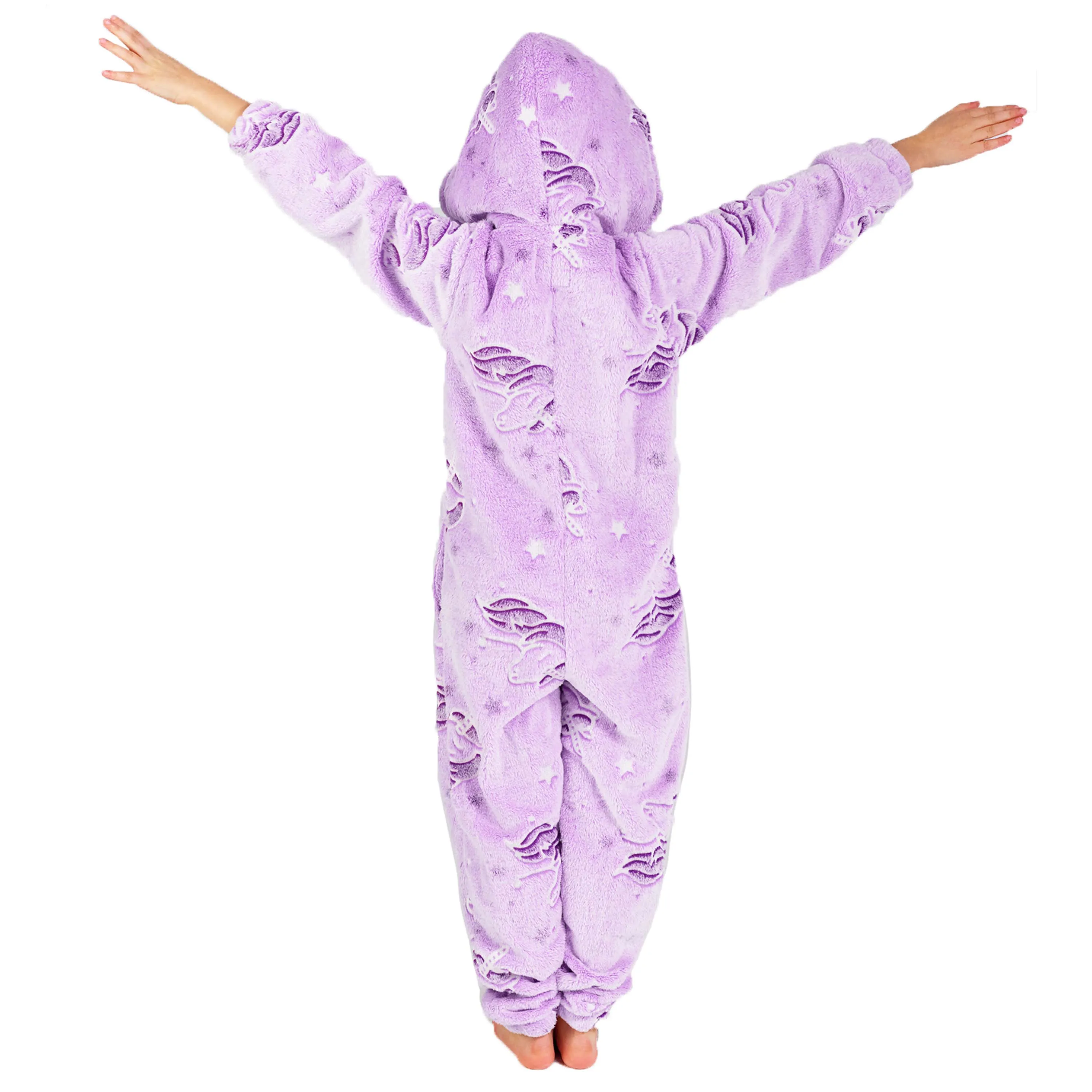 CityComfort Glow in The Dark Onesie Kids Onesies for Girls Rainbow Unicorn Pyjamas