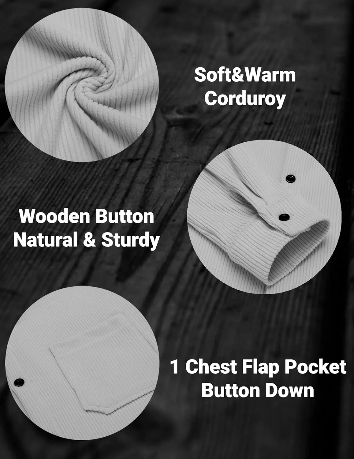 COOFANDY Men's Corduroy Shirt Casual Shacket Long Sleeve Button Down Lightweight Jacket