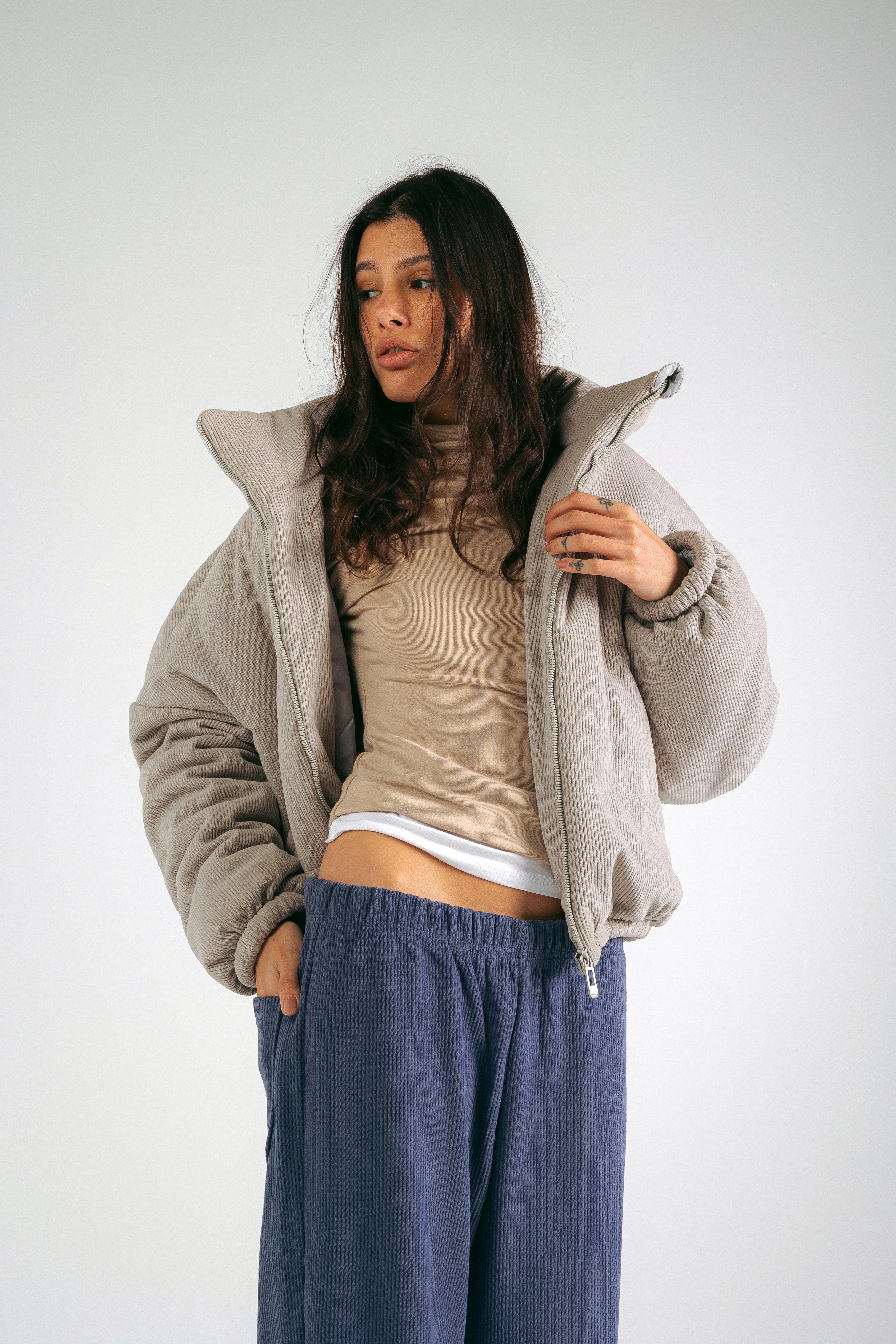 CORDUROY PANTS  - DENIM BLUE
