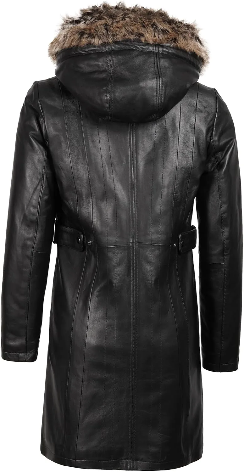 Decrum Leather Coat Women - Real Lambskin Stylish Leather Coat for Women