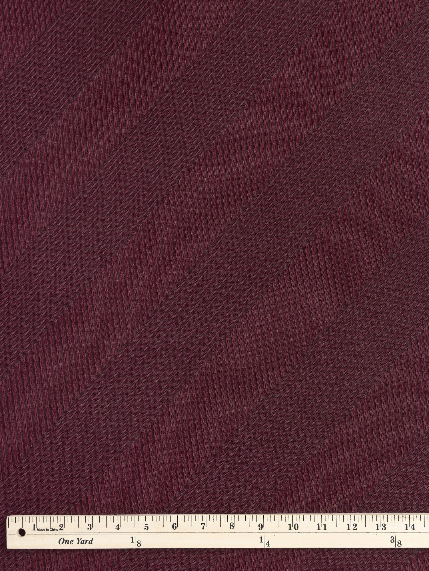Diagonal Stretch Wide Rib Knit - Bordeaux   Black