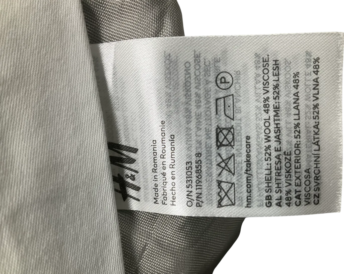 H&M Beige Wool Blend Trousers UK 8