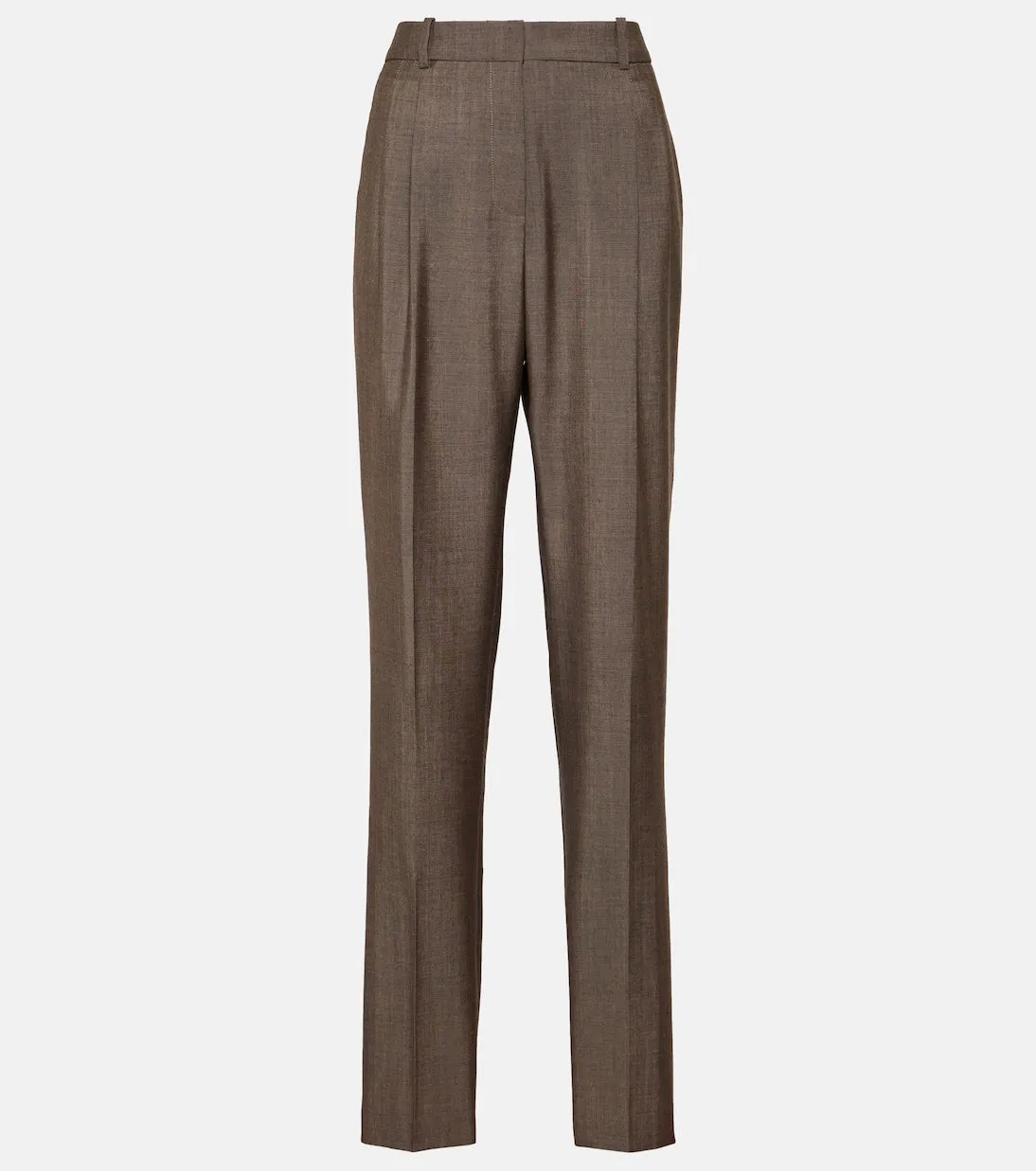 Joseph mid-rise wool and mohair turnchapel trousers, brown