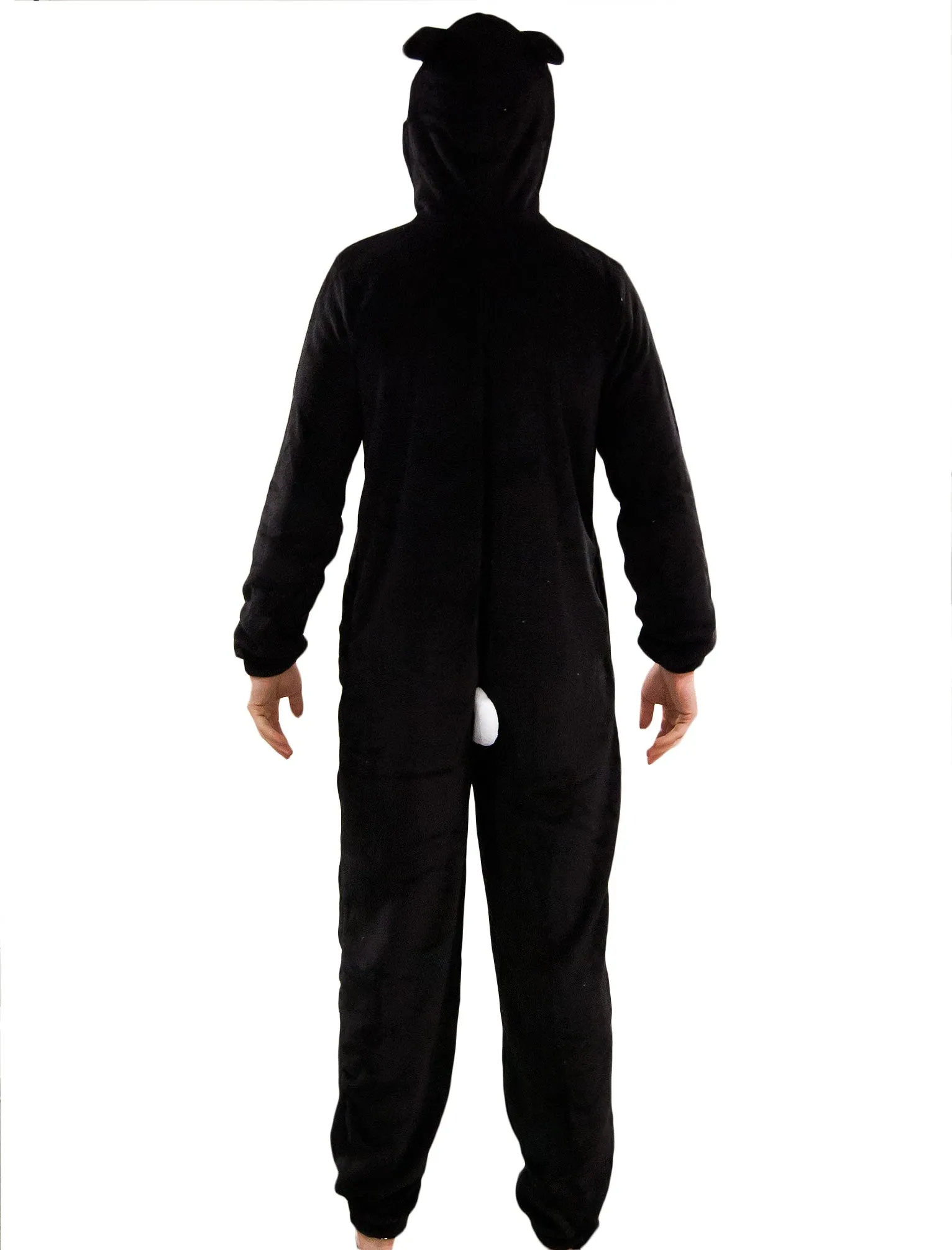 Panda black & white fleece animal onesie