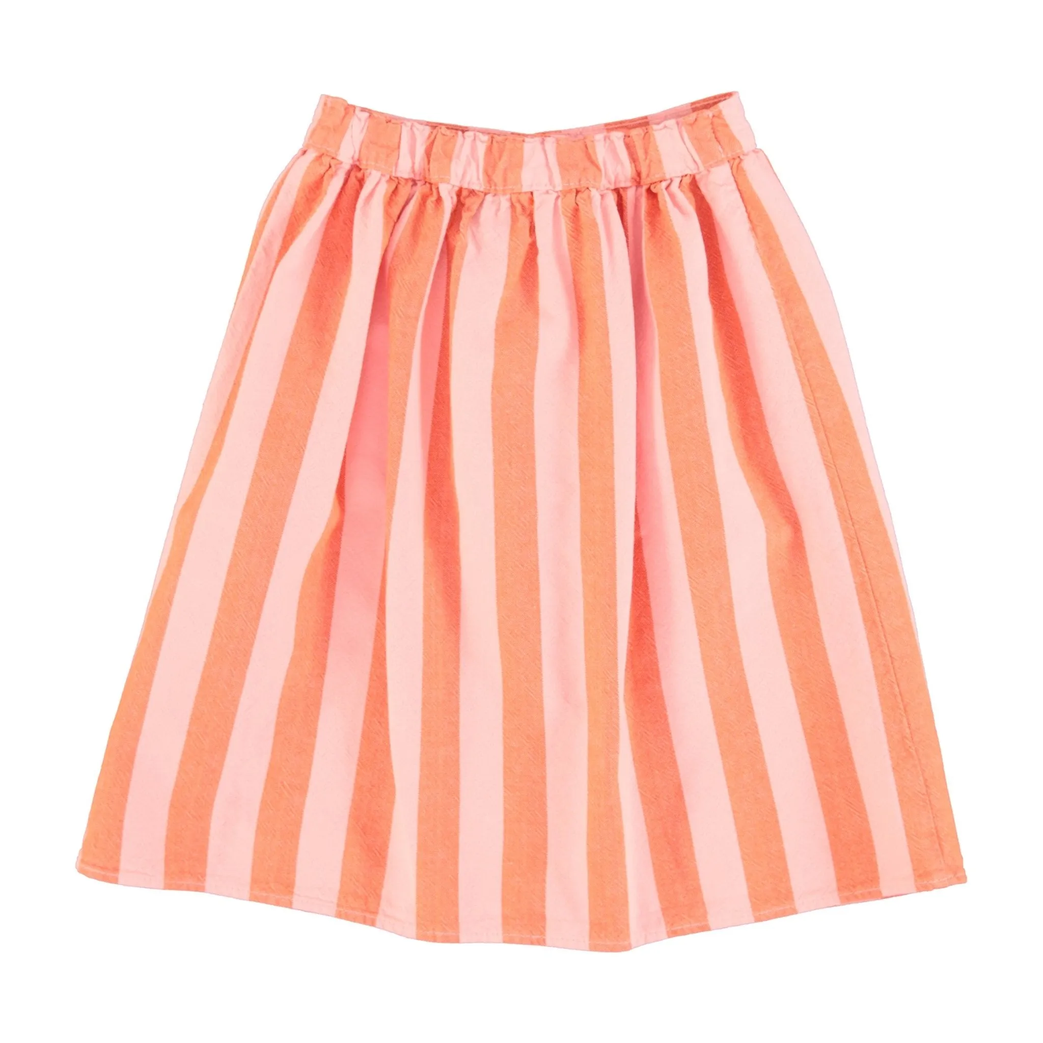 Piupiuchick Orange & Pink Stripes Knee Length W/ Front Pockets