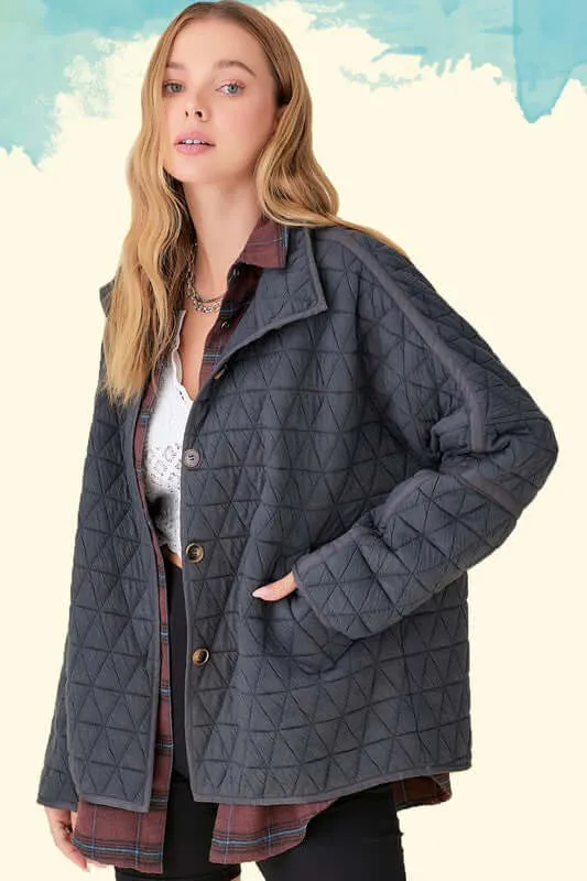 Rosie Soft Slouchy Oversized Quilted Jacket