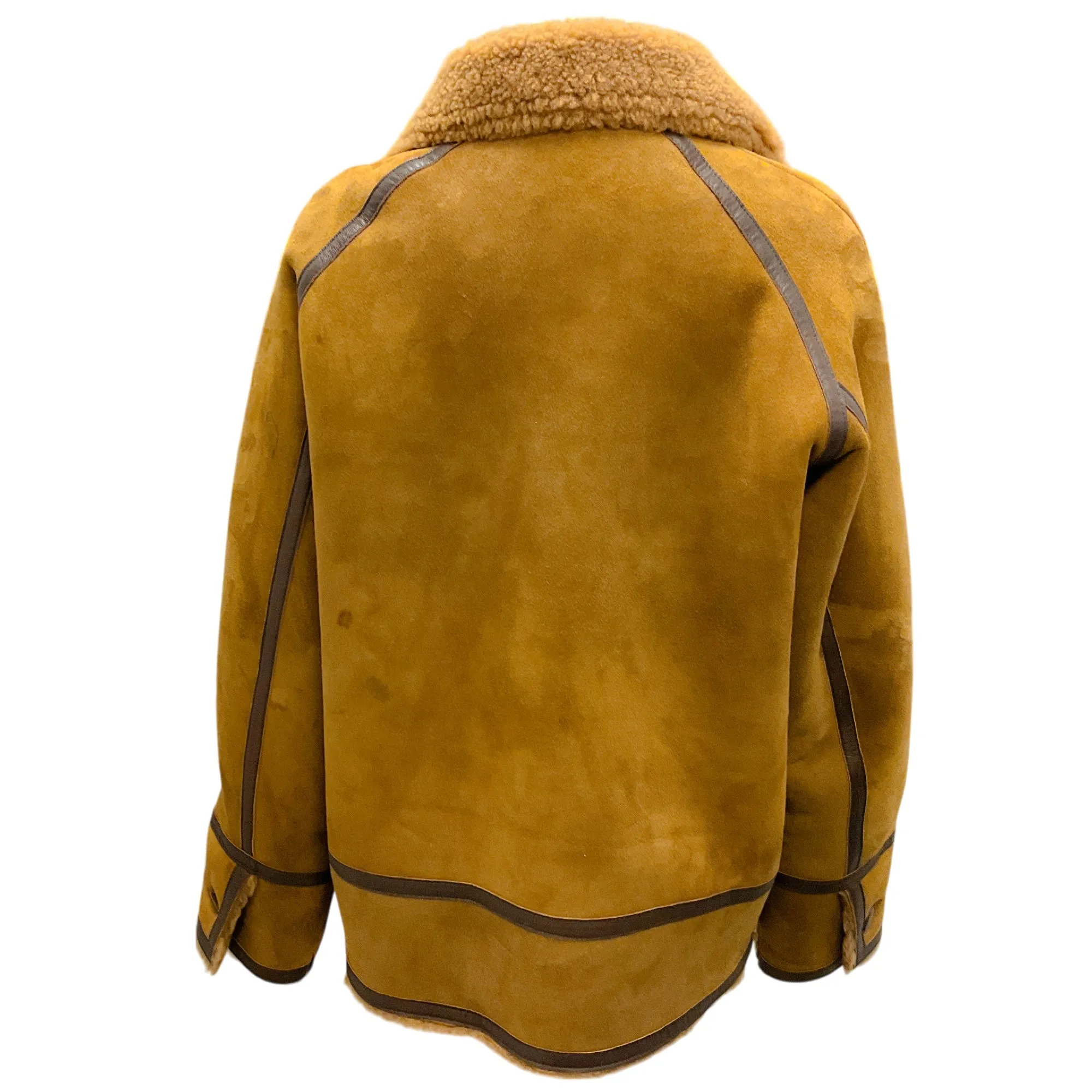 Sandro Tan Lamb Shearling Coat