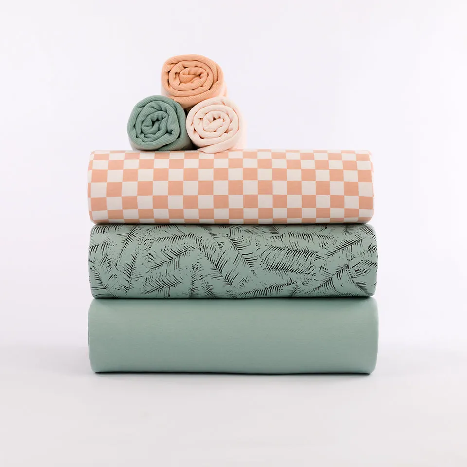See You At Six - Checkers - French Terry - Cloud White and Peach Parfait