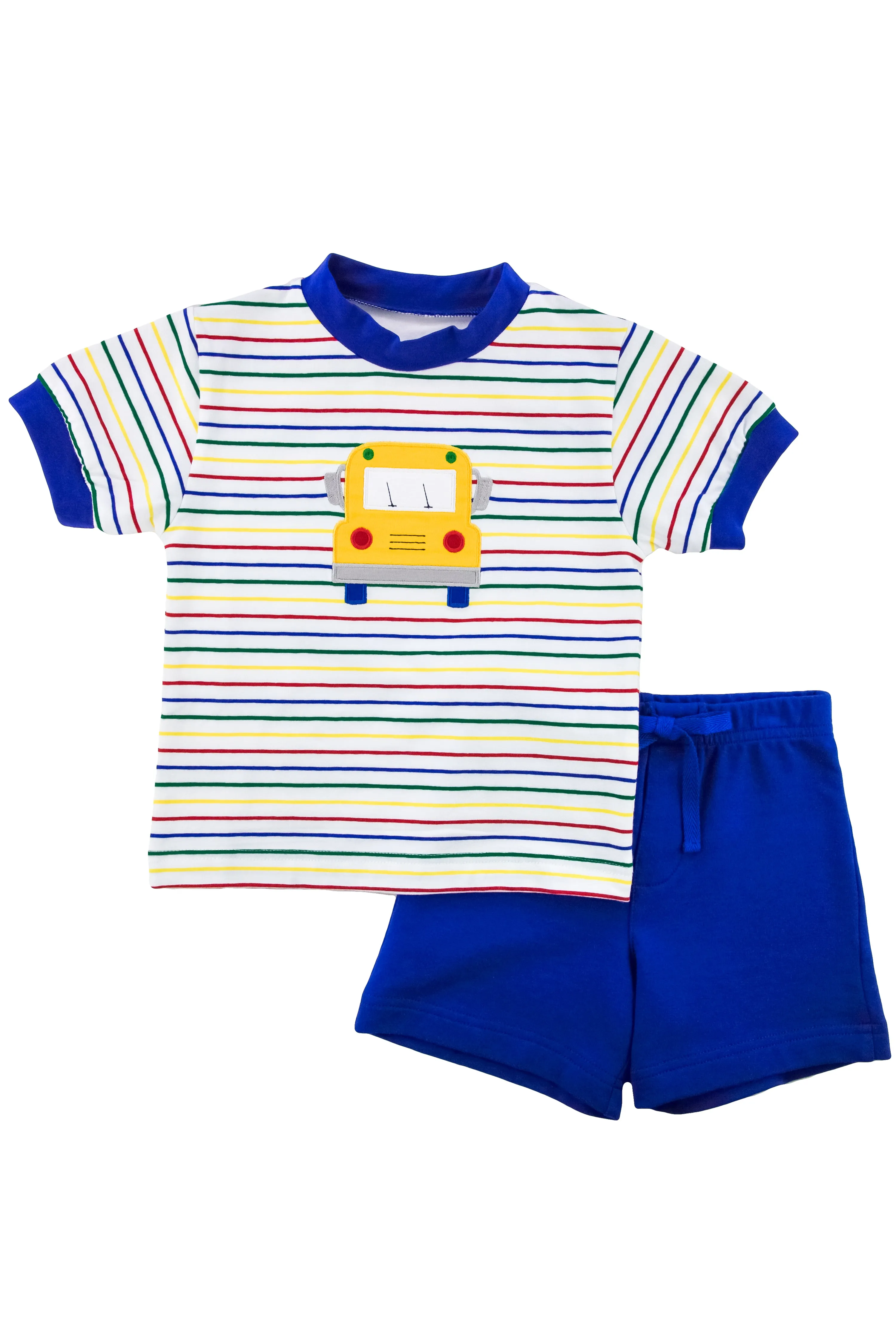 Stripe Knit Shirt With Schoolbus