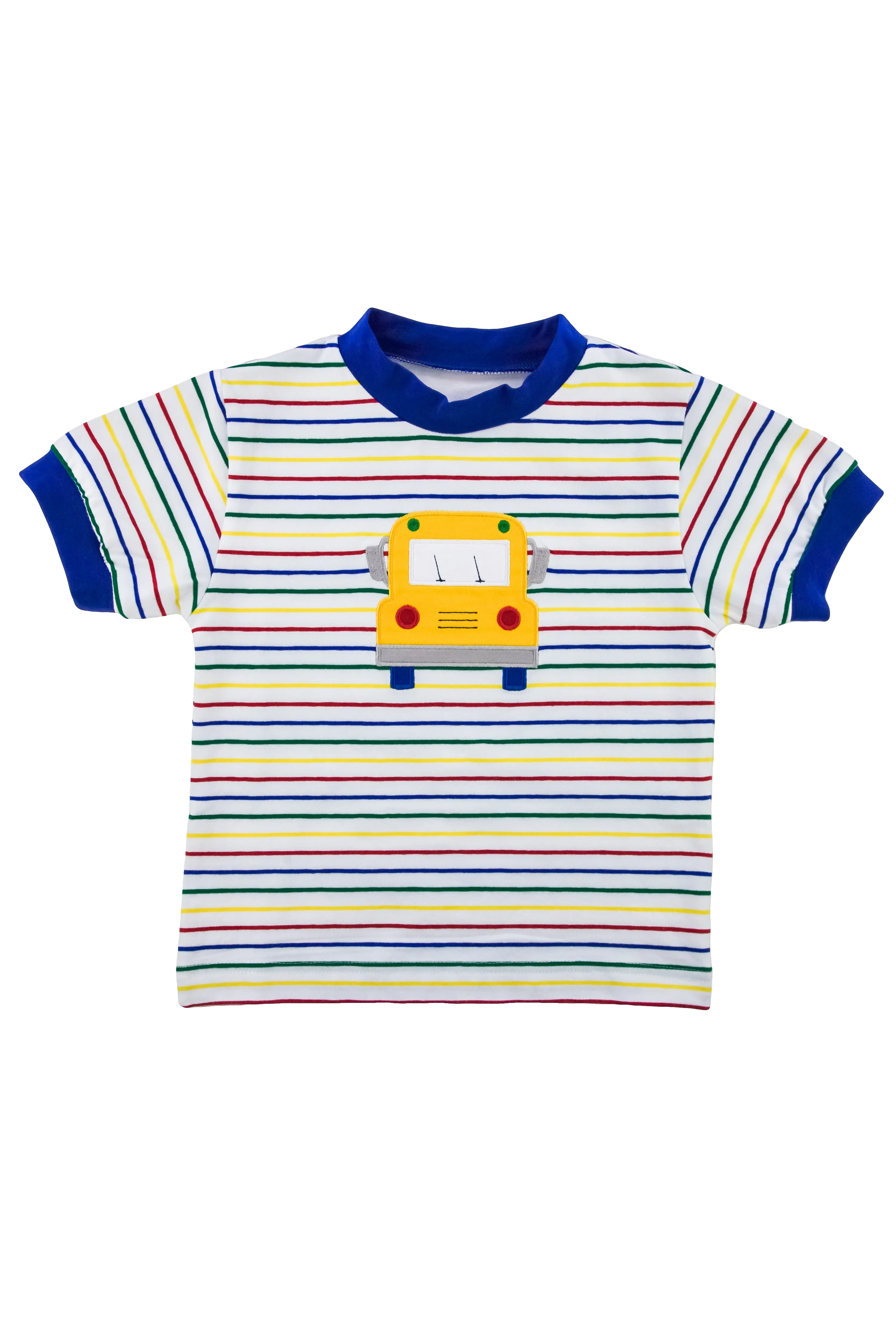 Stripe Knit Shirt With Schoolbus