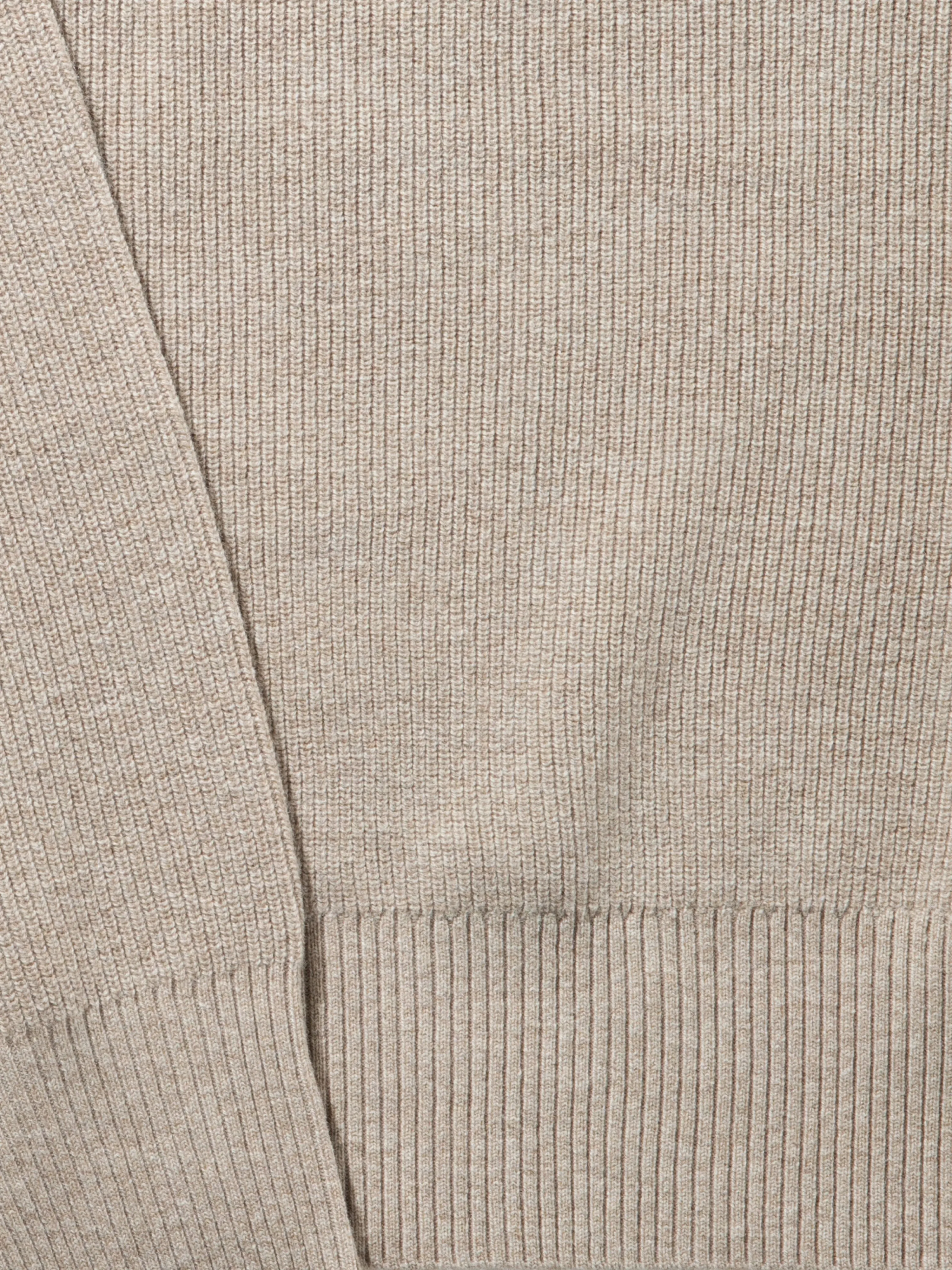 Taupe Merino Wool Cashmere Raglan Crewneck